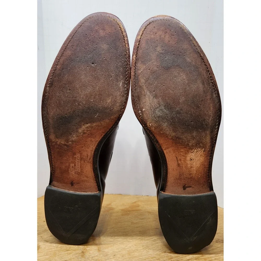Allen Edmonds Grayson Burgundy Leather Tassel Loafers Mens 10.5 B 8217 Dress